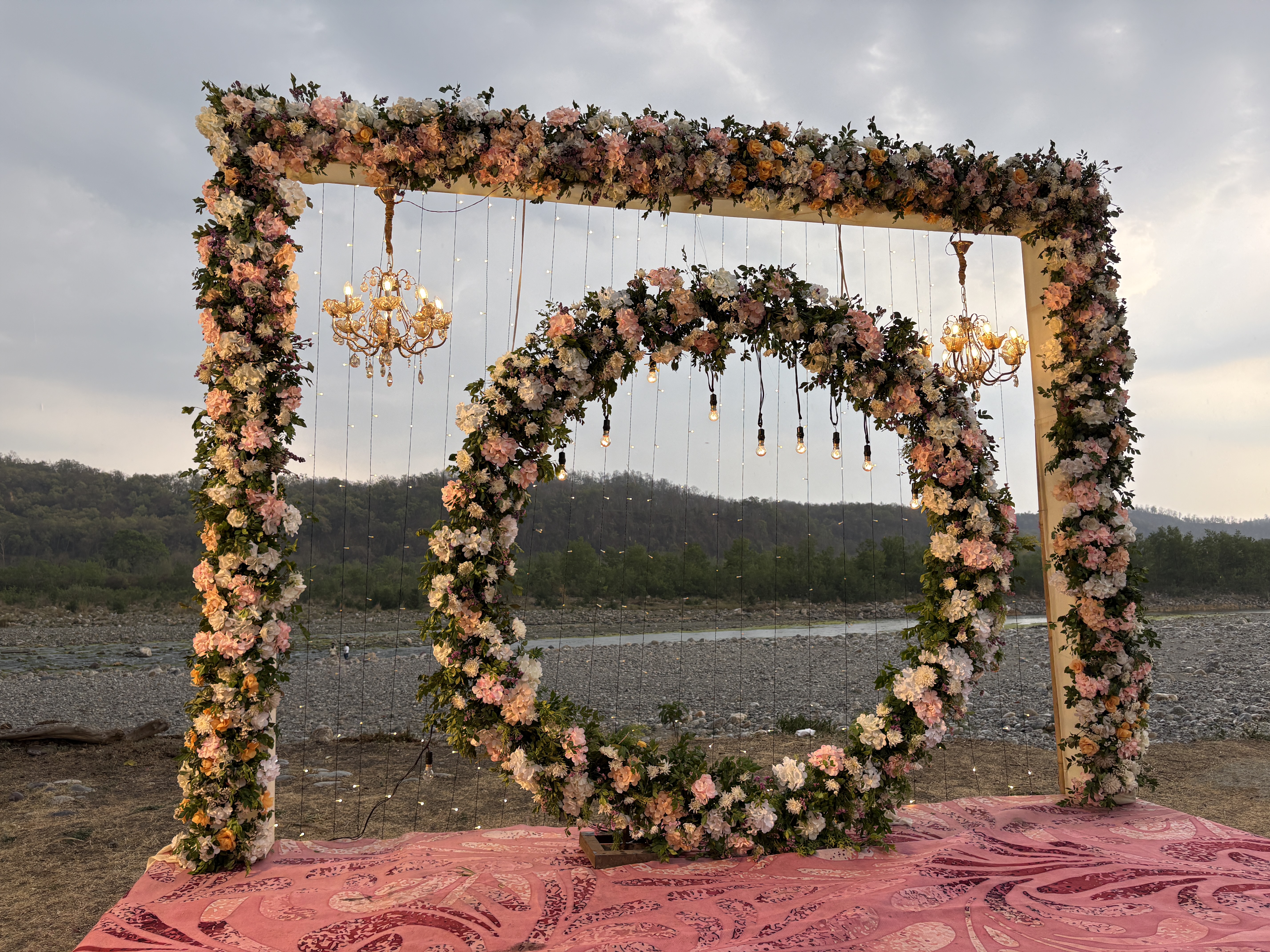 Riverside wedding photo at Corbett Wild Resort